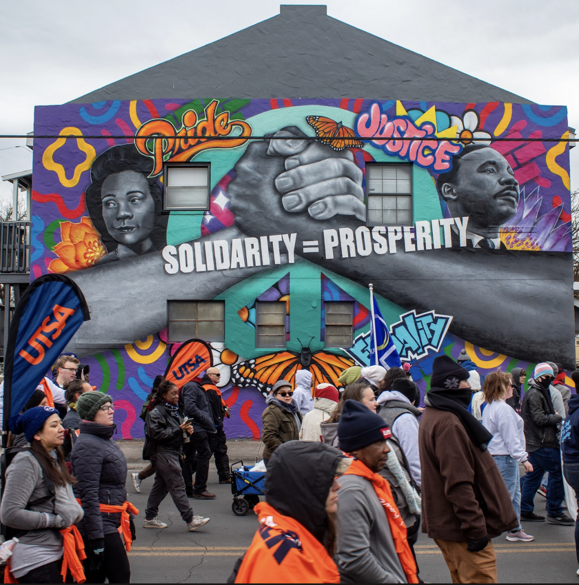 Andrea Water’s-King visits San Antonio’s MLK march